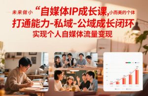 自媒体IP成长课，未来做小而美的个体，打通能力-私域-公域成长闭环，实现个人自媒体流量变现-赚钱驿站