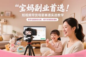 宝妈副业首选!短视频带货母婴赛道实战教学,新手也能轻松出单,碎片时间轻松增收-赚钱驿站