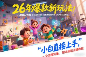 26年爆款新玩法，儿童科普AI视频，全流程实操，轻松做爆款内容，小白直接上手，附详细玩法教程-赚钱驿站