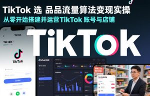 TikTok选品流量算法变现实操，从零开始搭建并运营TikTok账号与店铺-赚钱驿站