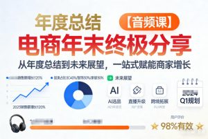 电商年未终极分享，从年度总结到未来展望，一站式赋能商家增长【音频课】-赚钱驿站