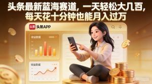 头条最新蓝海赛道,一天轻松大几张,每天花十分钟也能月入过1W【揭秘】-赚钱驿站