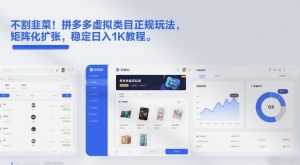不割韭菜!拼多多虚拟类目正规玩法,矩阵化扩张,稳定日入1K教程【揭秘】-赚钱驿站