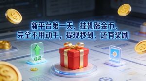 新平台第一天，挂G涨金币，完全不用动手，提现秒到，还有奖励【揭秘】-赚钱驿站