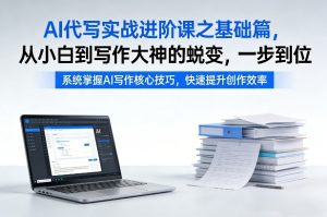 AI代写实战进阶课之基础篇，从小白到写作大神的蜕变，一步到位【揭秘】-赚钱驿站