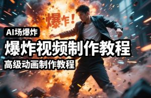 AI场景爆炸视频制作教程，利用人物实拍视频制作出高级的动画特效-赚钱驿站