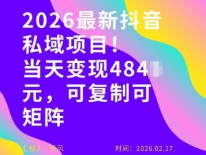 26年最新抖音私域玩法,当天变现4张+,可复制可粘贴,新手小白可做-赚钱驿站