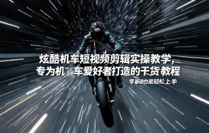 炫酷机车短视频剪辑实操教学，专为机车爱好者打造的干货教程，零基础也能轻松上手-赚钱驿站