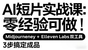 AI短片实战课：零经验可做，Midjourney+ElevenLabs双工具，3步搞定成品-赚钱驿站