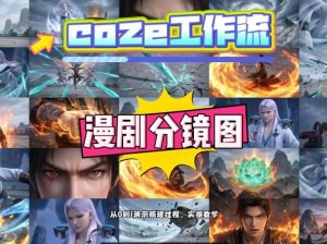 通过Coze工作流，制作《动漫分镜图》，两分钟制作完成25宫格分镜图，从0到1演示搭建过程，实操教学-赚钱驿站