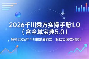 2026千川乘方实操手册1.0（含全域宝典5.0），解锁2026年千川投放新范式，轻松实现ROI提升-赚钱驿站