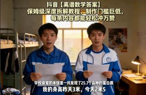 抖音【离谱数学答案】保姆级深度拆解教程，制作门槛巨低，每条内容都能轻松冲万赞，附详细步骤-赚钱驿站