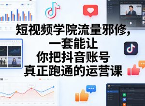 短视频学院流量邪修，一套能让你把抖音账号真正跑通的运营课-赚钱驿站