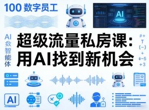 你的AI数字员工100个智能体，超级流量私房课，用AI找到新机会-赚钱驿站