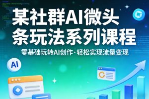 某社群的AI微头条玩法系列课程,零基础玩转AI创作,轻松实现流量变现-赚钱驿站