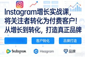 Instagram增长实战课,将关注者转化为付费客户!从增长到转化,打造真正品牌(双语字幕)-赚钱驿站
