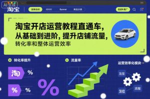 淘宝开店运营教程直通车，从基础到进阶，提升店铺流量，转化率和整体运营效率（更新26年3月）-赚钱驿站