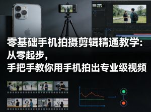 零基础手机拍摄剪辑精通教学：从零起步，手把手教你用手机拍出专业级视频-赚钱驿站