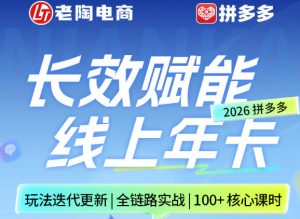 拼多多线上SVIP线上年卡，从认知到基础、从推广到活动、从活动到玩法，全链路实战（26年4月6日更新）-赚钱驿站