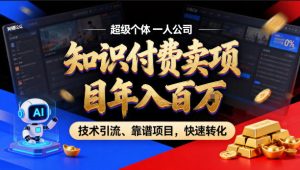 2026年卖项目年入百个W,AI智能体个人IP-精准引流-稳定项目-转化成交【揭秘】-赚钱驿站