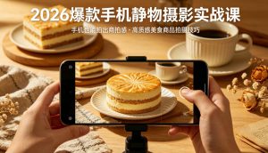 2026爆款手机静物摄影实战课,手机也能拍出商拍感,学会拍出高质感美食商品-赚钱驿站