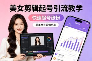 某美女号导师出品：美女剪辑起号引流教学，快速起号涨粉-赚钱驿站