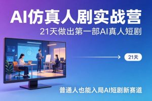 AI仿真人剧实战营,21天做出第一部AI真人短剧,普通人也能入局AI短剧新赛道-赚钱驿站