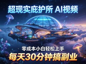超现实庇护所AI视频项目拆解,零成本小白轻松上手,每天30分钟搞副业-赚钱驿站