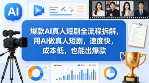 爆款AI真人短剧全流程拆解,用AI做真人短剧,速度快,成本低,也能出爆款-赚钱驿站