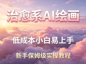 治愈系AI绘画提示词项目，低成本小白易上手，每天10分钟，新手保姆级实操教程-赚钱驿站
