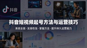 抖音短视频起号方法和运营技巧，内容系统全面实操性强，掌握起号方法，提升账号持久运营能力-赚钱驿站