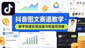 抖音图文赛道教学，某大V精选教学，新手也能快速实现流量与收益双突破-赚钱驿站