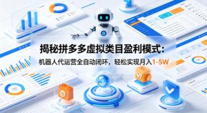 揭秘拼多多虚拟类目盈利模式：机器人代运营全自动闭环，轻松实现月入1-5W-赚钱驿站