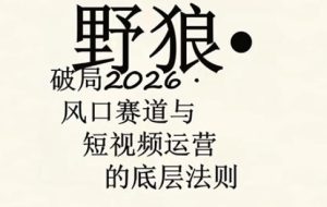 野狼团队·多平台实操运营课，覆盖AI口播、服装、好物、漫剪等热门玩法（更新4月）-赚钱驿站