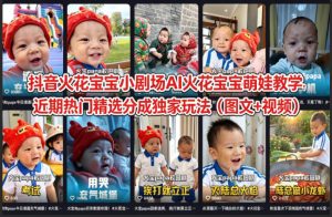 抖音火花宝宝小剧场AI火花宝宝萌娃教学，近期热门精选分成独家玩法（图文+视频）-赚钱驿站