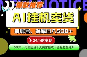 AI挂G卖货,完全解放双手,隔天出收益,单账号轻松日入500+,0成本出单变现【揭秘】-赚钱驿站
