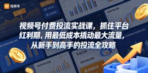 视频号付费投流实战课，抓住平台红利期，用最低成本撬动最大流量，从新手到高手的投流全攻略-赚钱驿站