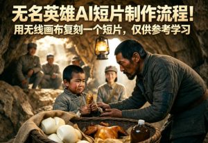 无名英雄AI短片制作流程！用无线画布复刻一个短片，仅供参考学习-赚钱驿站