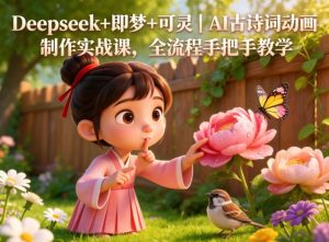 Deepseek+即梦+可灵｜AI古诗词动画制作实战课，全流程手把手教学-赚钱驿站