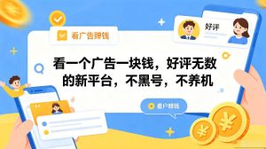 看一个广告一块钱,好评无数的新平台,不黑号,不养机,一部手机一天撸几十,可矩阵【揭秘】-赚钱驿站