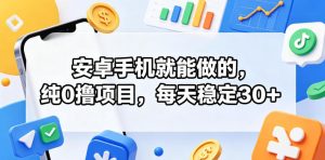安卓手机就能做的,纯0撸项目,每天稳定30+-赚钱驿站
