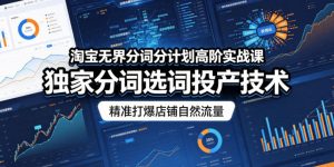 淘宝无界分词分计划高阶实战课,独家分词选词投产技术,精准打爆店铺自然流量-赚钱驿站