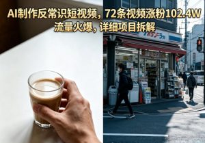 AI制作反常识短视频，72条视频涨粉102.4W，流量火爆，详细项目拆解-赚钱驿站