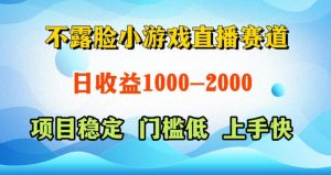 不露脸小游戏直播赛道,日收益500-1k+,可全自动AI玩,可脚本玩,可真人玩,项目稳定,上手快【揭秘】-赚钱驿站