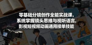 零基础分镜创作全能实战课,系统掌握镜头思维与视听语言,影视短视频动画通用接单技能-赚钱驿站