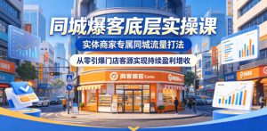 同城爆客底层实操课,实体商家专属同城流量打法,从零引爆门店客源实现持续盈利增收-赚钱驿站