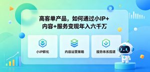 高客单产品,如何通过小IP+内容+服务变现年入六干W-赚钱驿站