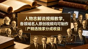 人物志解说视频教学，各领域名人原创视频均可制作丨精选独家分成收益（更新0430）-赚钱驿站