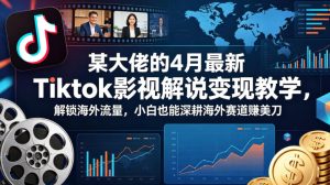 某大佬的4月最新Tiktok影视解说变现教学，解锁海外流量，小白也能深耕海外赛道賺美刀（更新）-赚钱驿站