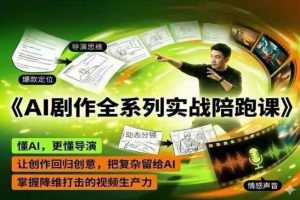 AI剧作全系列实战陪跑课,懂AI,更懂导演,让创作回归创意,把复杂留给AI,掌握降维打击的视频生产力-赚钱驿站